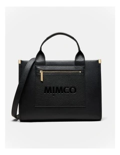 Patch Leather Tote Bag in Black