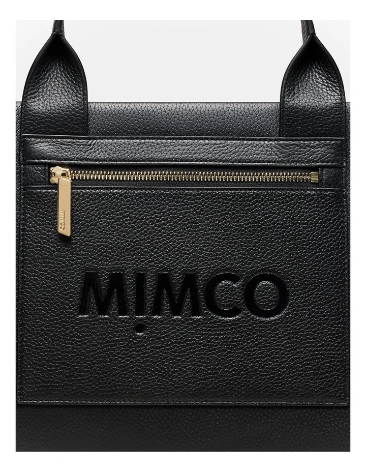 Patch Leather Tote Bag in Black image 6