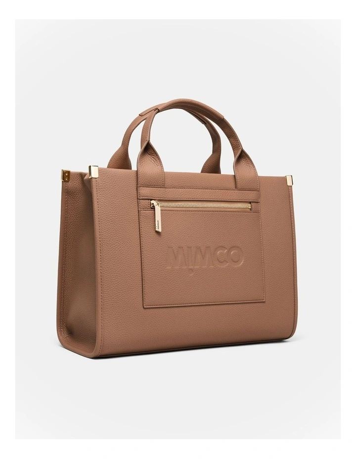 Patch Leather Tote Bag in Fawn image 3