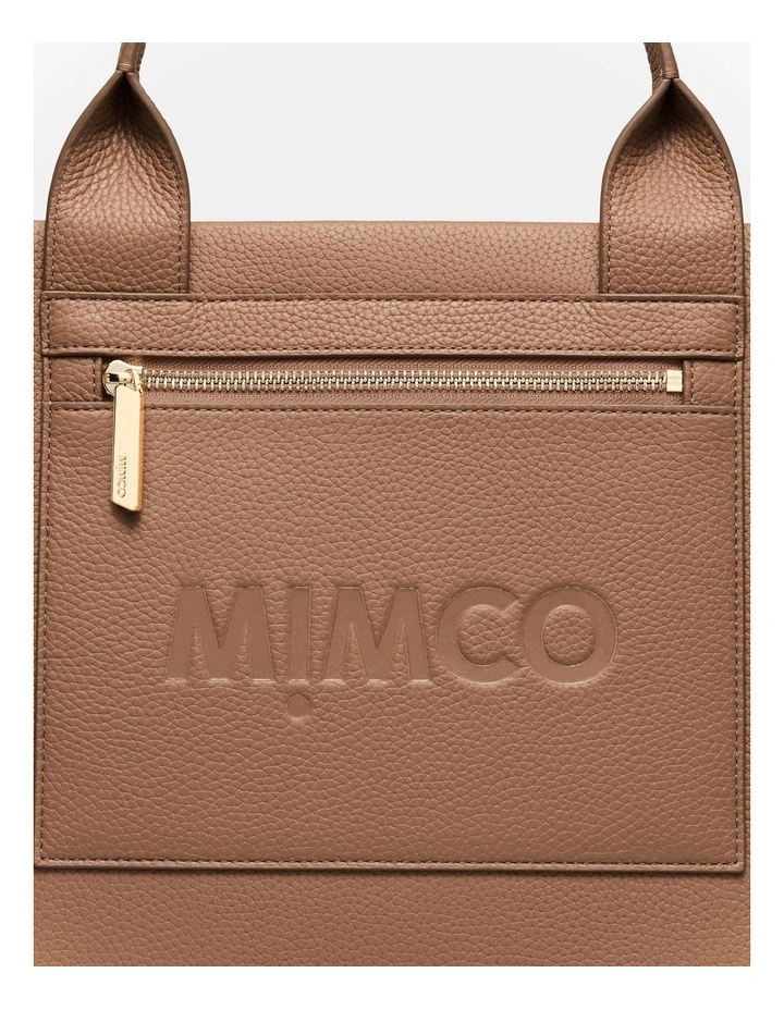 Patch Leather Tote Bag in Fawn image 6