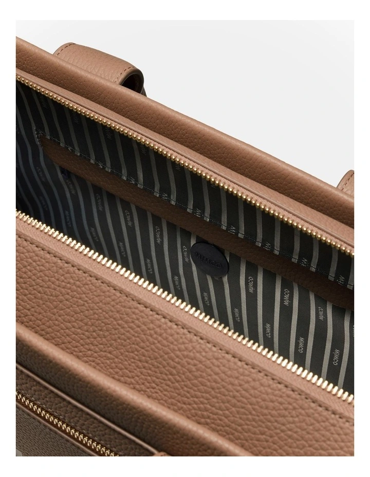 Patch Leather Tote Bag in Fawn image 7