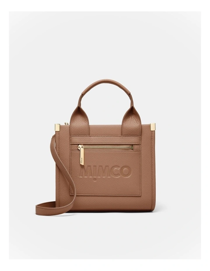 Patch Leather Mini Tote Bag in Fawn image 1