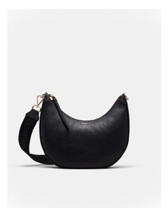 Classico Crescent Crossbody Bag in Black Light Gold
