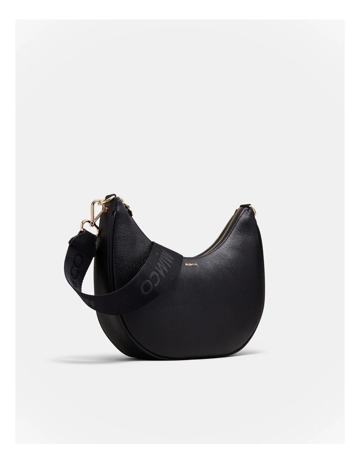 Classico Crescent Crossbody Bag in Black Light Gold image 3