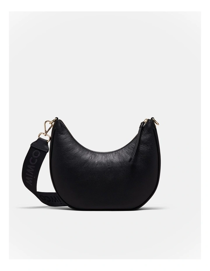 Classico Crescent Crossbody Bag in Black Light Gold image 4