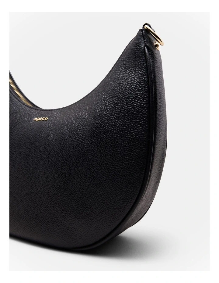 Classico Crescent Crossbody Bag in Black Light Gold image 5