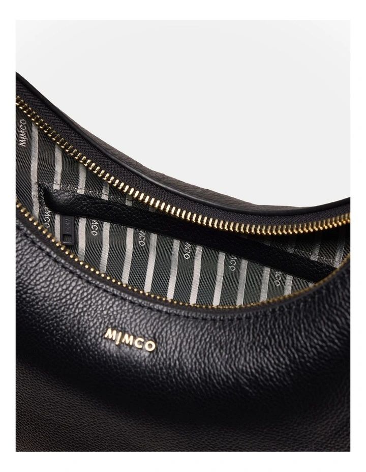 Classico Crescent Crossbody Bag in Black Light Gold image 6