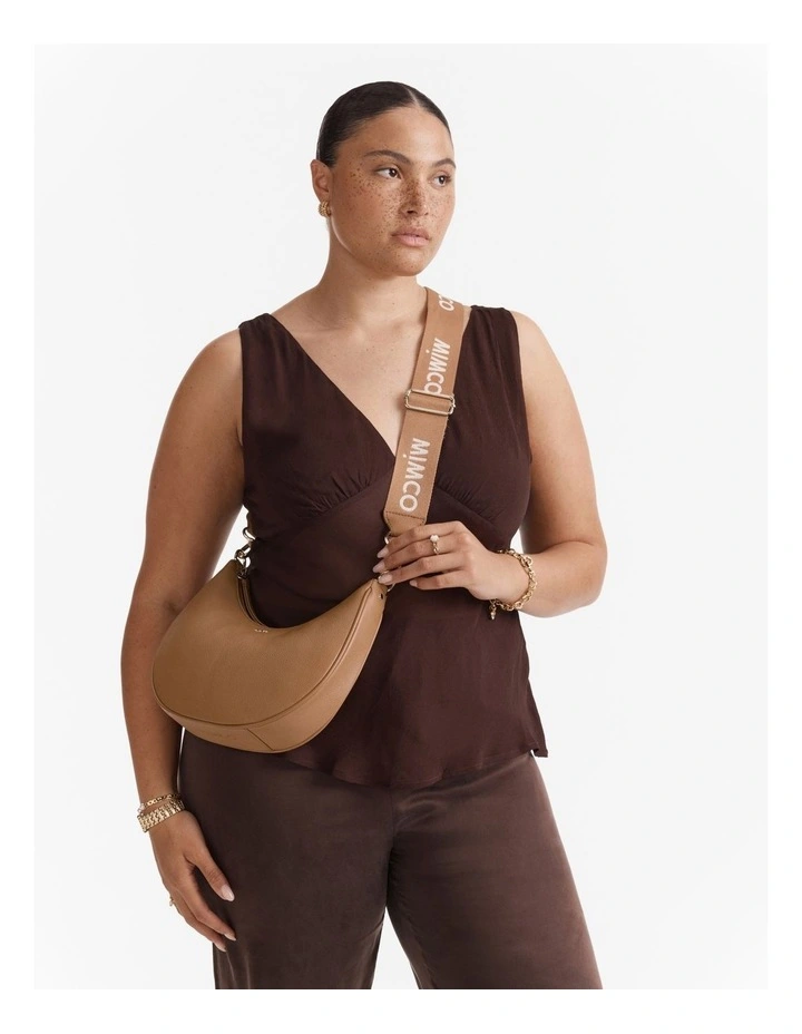 Classico Crescent Crossbody Bag in Caramel image 2