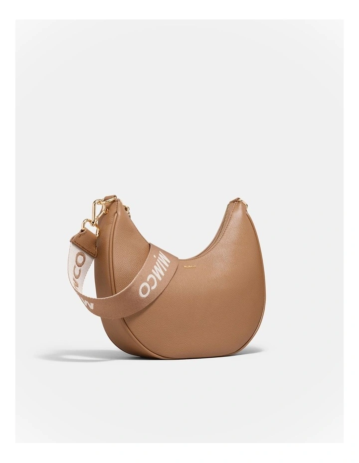 Classico Crescent Crossbody Bag in Caramel image 3
