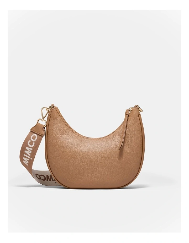 Classico Crescent Crossbody Bag in Caramel image 4