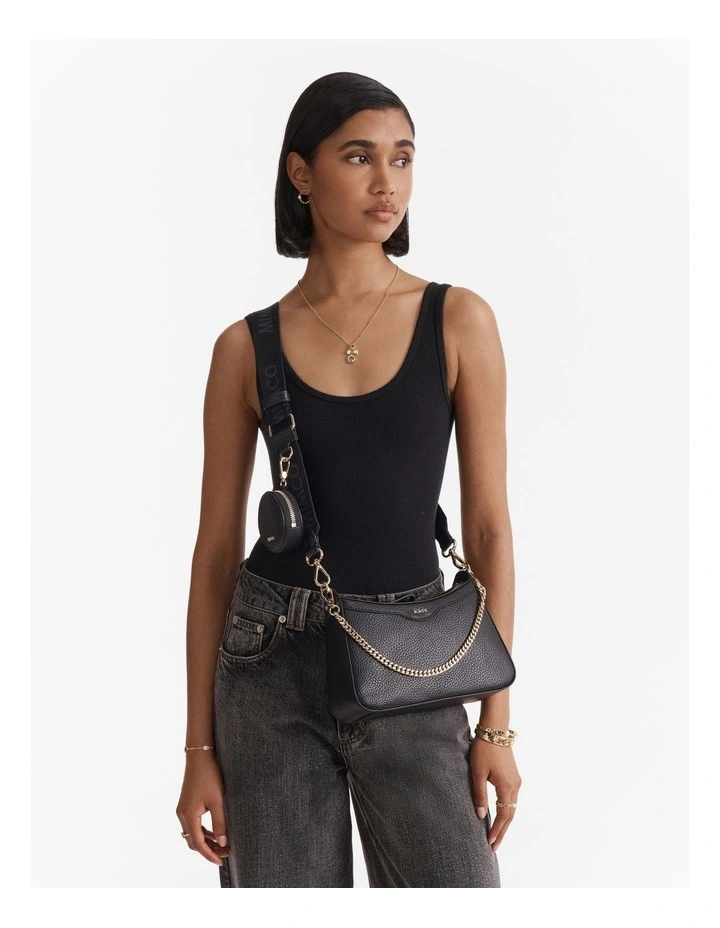 Jett Crossbody Bag in Black Light Gold image 2
