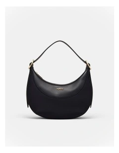 Elara Crescent Shoulder Bag in Black