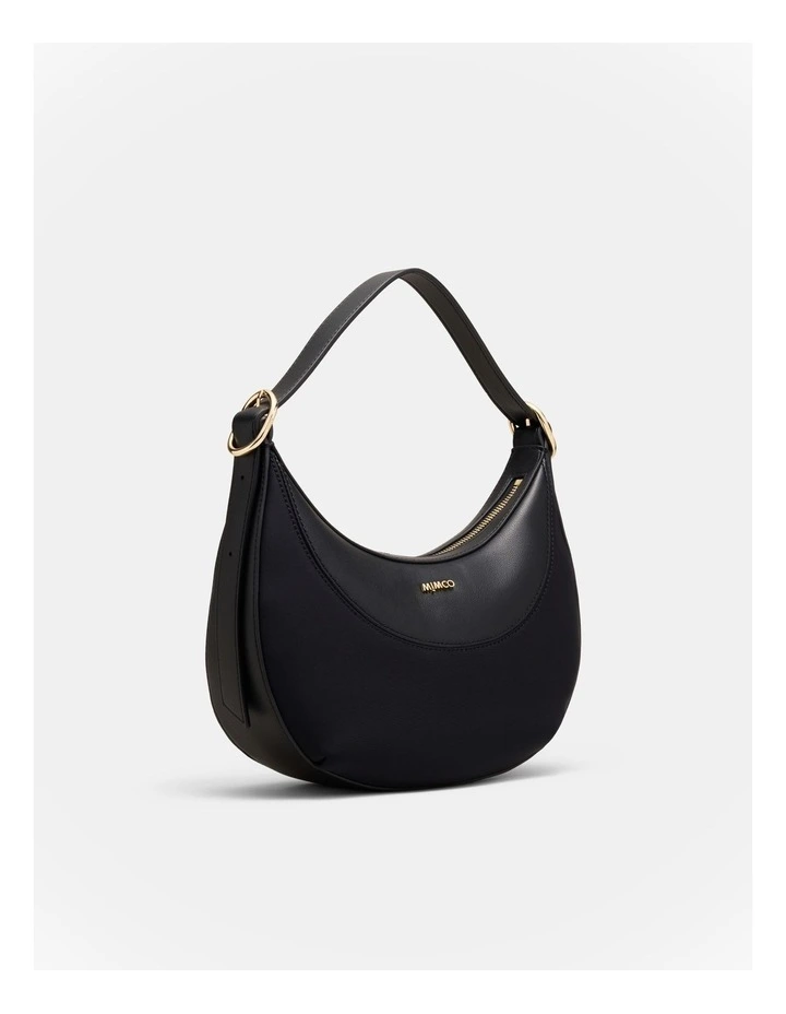 Elara Crescent Shoulder Bag in Black image 3