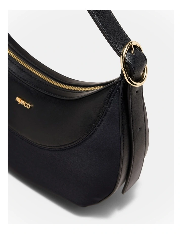 Elara Crescent Shoulder Bag in Black image 5