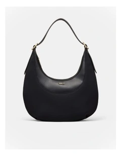 Elara Crescent Hobo Bag in Black