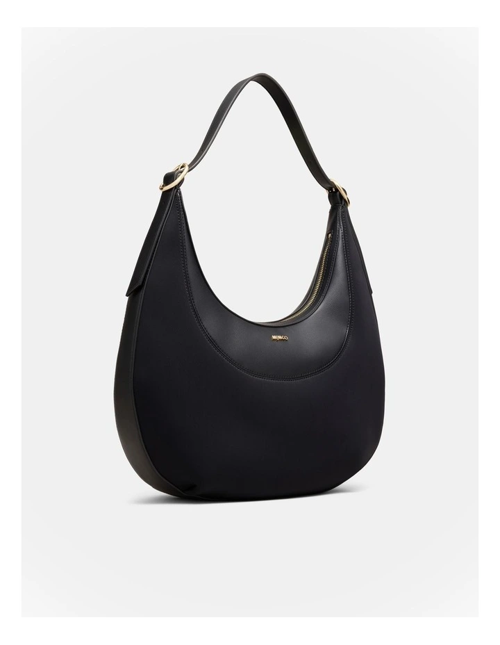 Elara Crescent Hobo Bag in Black image 3