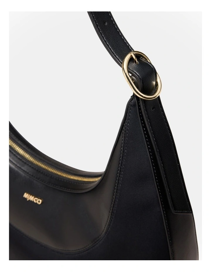 Elara Crescent Hobo Bag in Black image 6