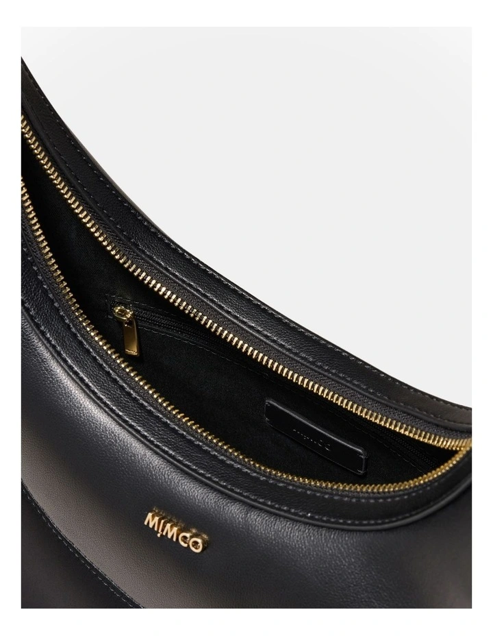 Elara Crescent Hobo Bag in Black image 7