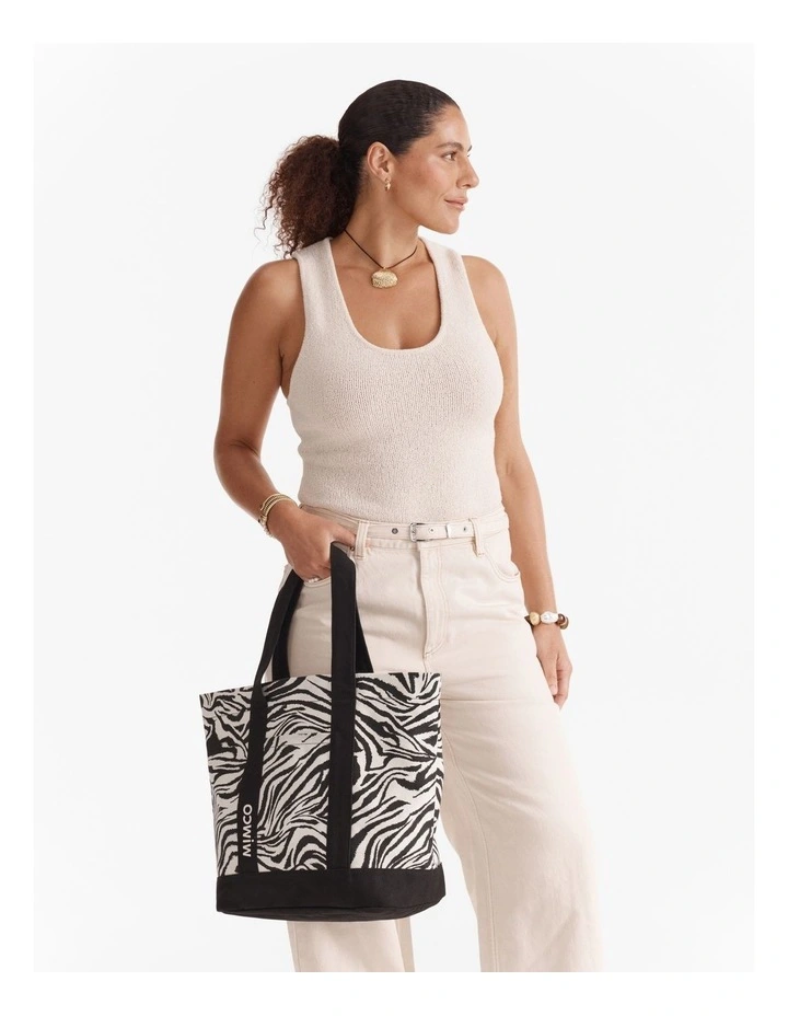 Concert Tote Bag in Zebra Print image 2