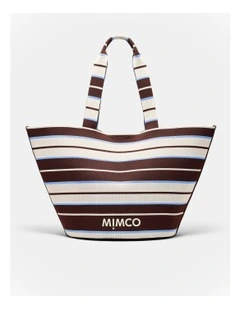 Blondie Basket Tote Bag in Blue Stripe