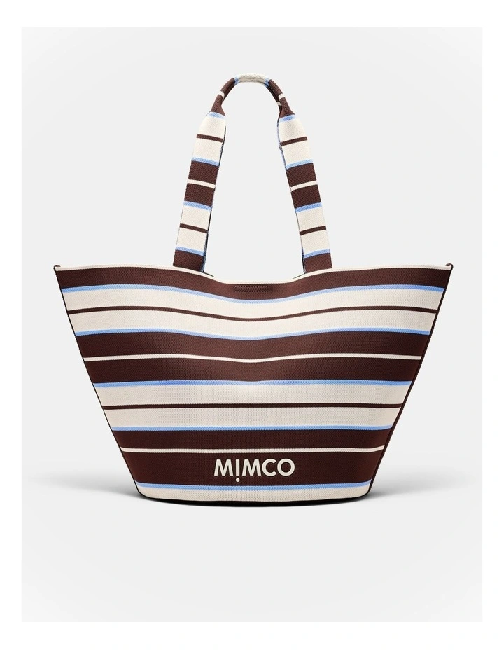 Blondie Basket Tote Bag in Blue Stripe image 1