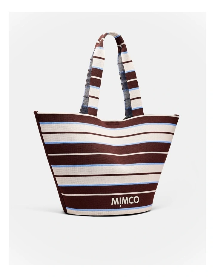 Blondie Basket Tote Bag in Blue Stripe image 3
