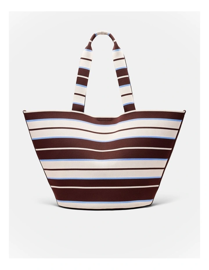 Blondie Basket Tote Bag in Blue Stripe image 4