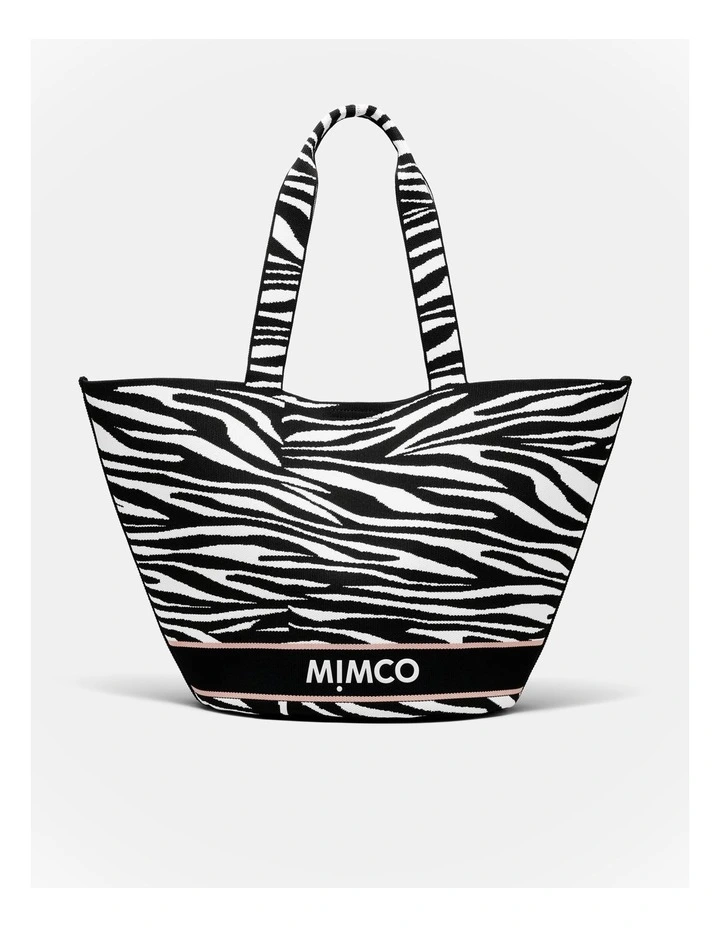 Blondie Basket Tote Bag in Zebra Print image 1