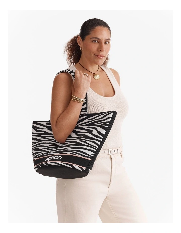 Blondie Basket Tote Bag in Zebra Print image 2