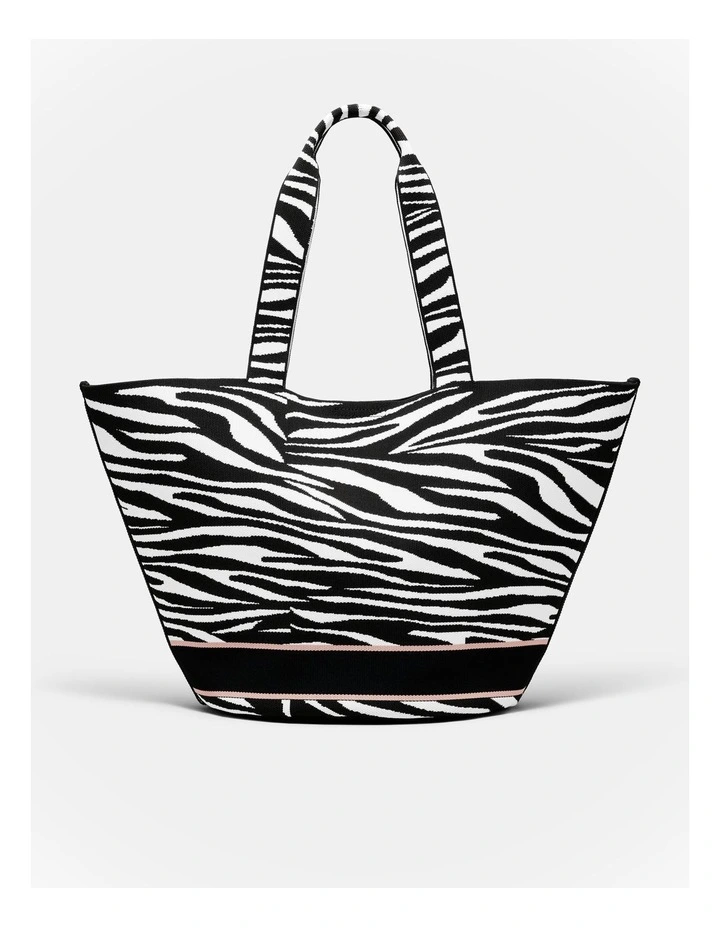 Blondie Basket Tote Bag in Zebra Print image 4