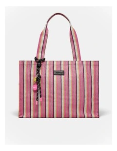 Lyra Tote Bag in Pink Stripe