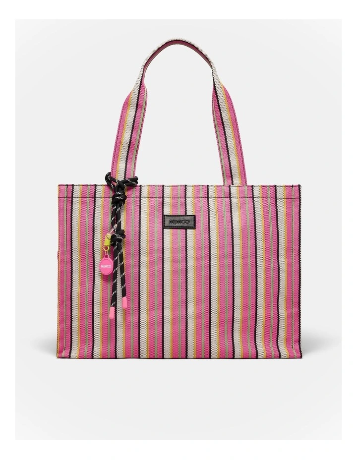 Lyra Tote Bag in Pink Stripe image 1