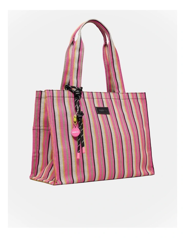 Lyra Tote Bag in Pink Stripe image 4