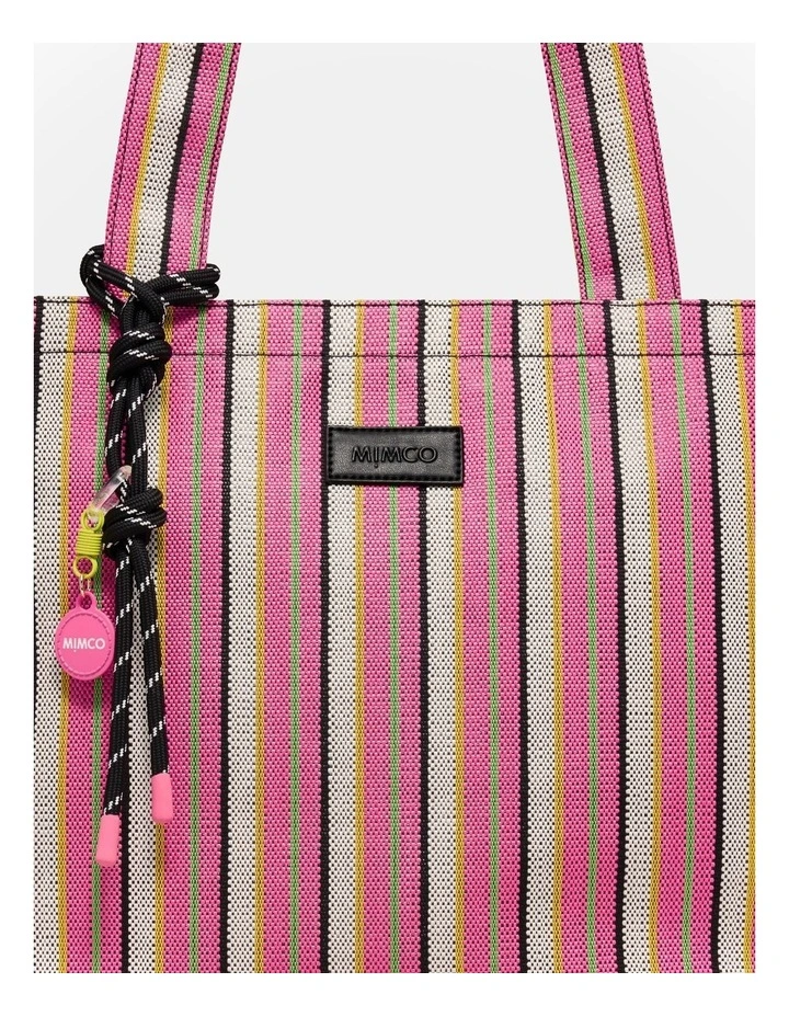 Lyra Tote Bag in Pink Stripe image 7