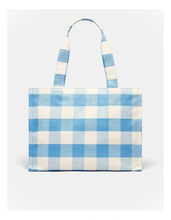 Lyra Tote Bag in Blue Check image 6