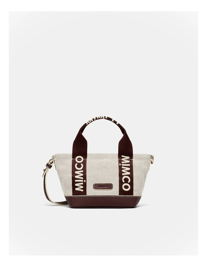 Mim Micro Tote Crossbody Bag in Natural image 1