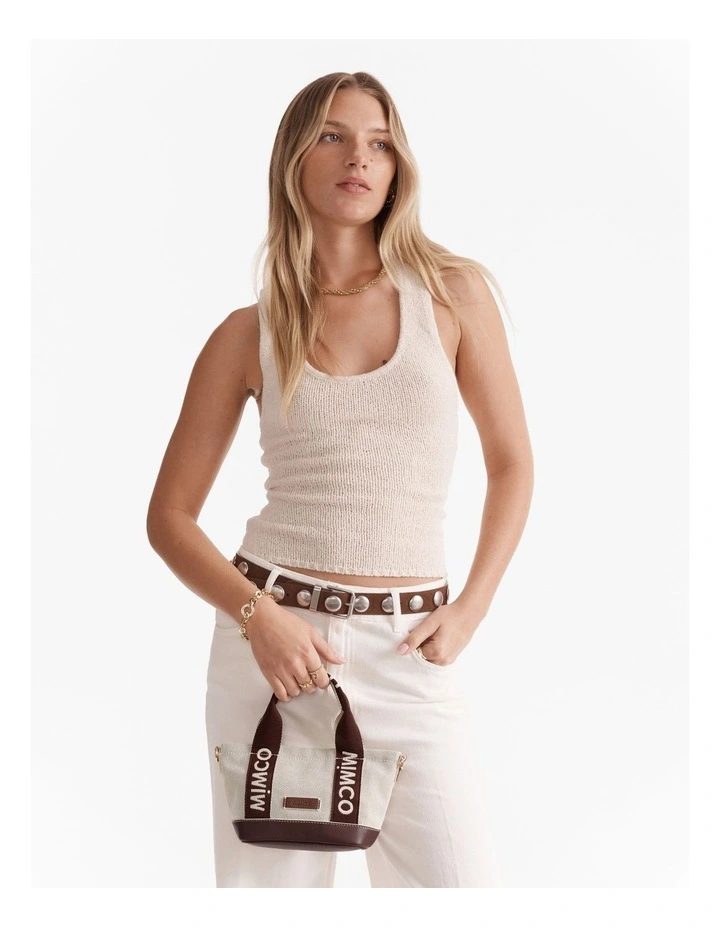 Mim Micro Tote Crossbody Bag in Natural image 2
