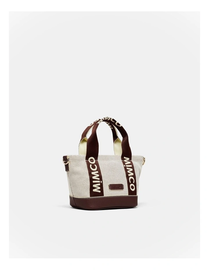 Mim Micro Tote Crossbody Bag in Natural image 3