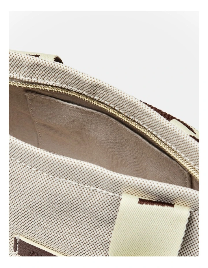 Mim Micro Tote Crossbody Bag in Natural image 7