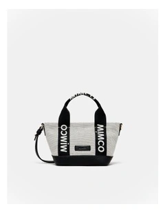 Mim Micro Tote Crossbody Bag in Black White