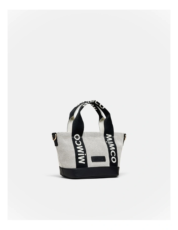 Mim Micro Tote Crossbody Bag in Black White image 4