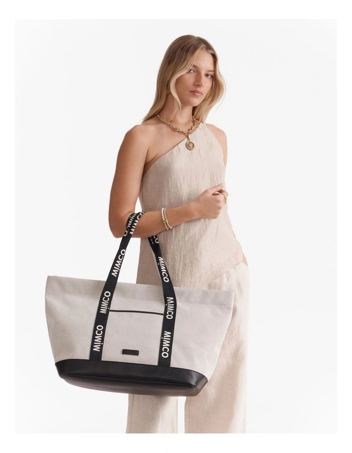Mim Tote Bag in Black White image 2