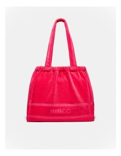 Crest Towelling Tote Bag in Flamingo