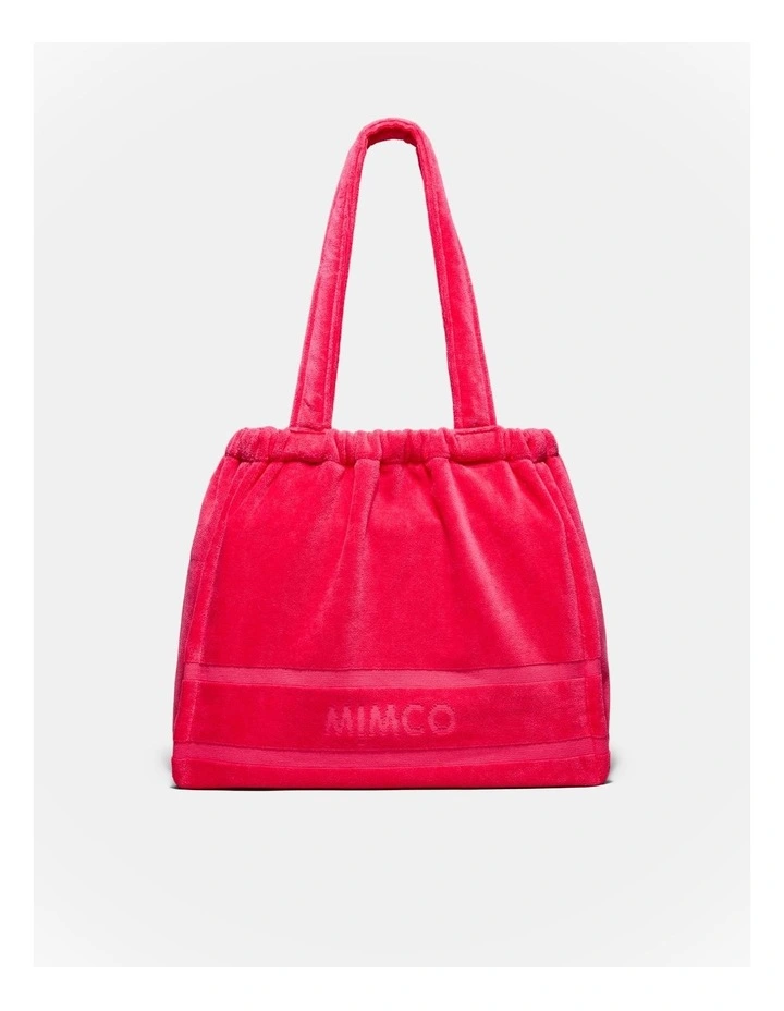 Crest Towelling Tote Bag in Flamingo image 1