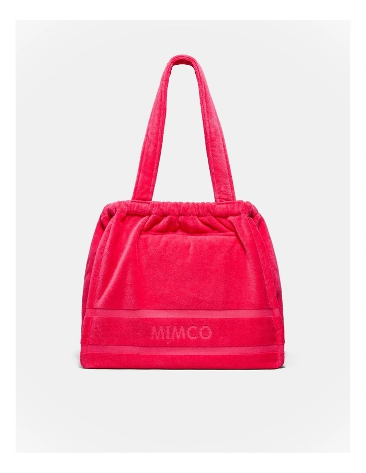 Crest Towelling Tote Bag in Flamingo image 4