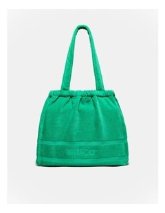 Crest Towelling Tote Bag in Grass Green