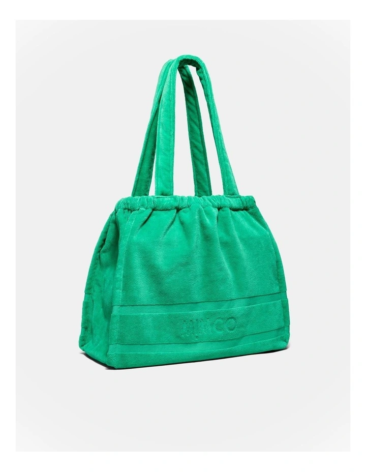 Crest Towelling Tote Bag in Grass Green image 3