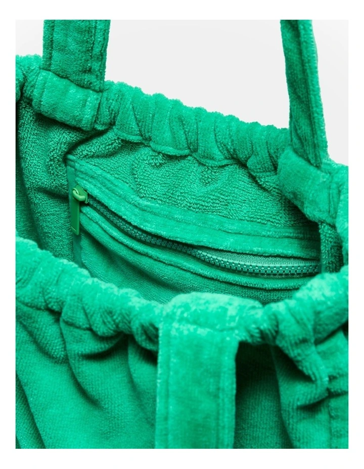 Crest Towelling Tote Bag in Grass Green image 6