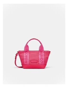 Micro Tote Crossbody Bag in Flamingo