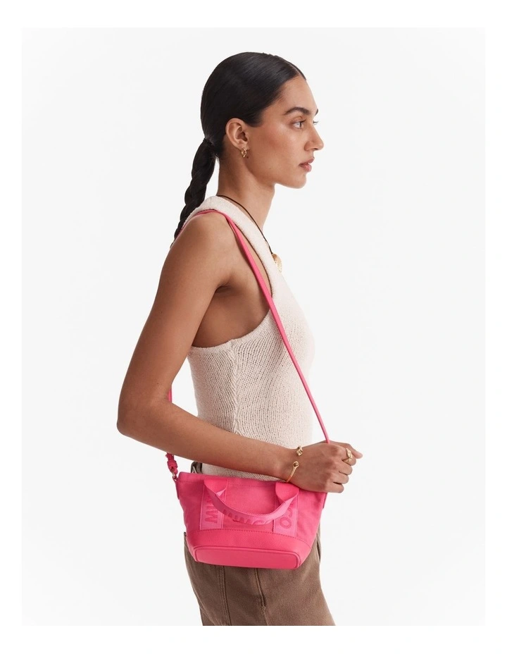 Micro Tote Crossbody Bag in Flamingo image 4